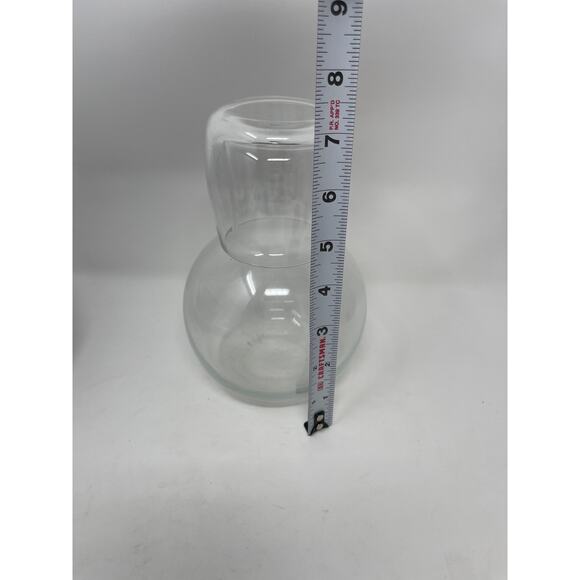 2 Pc Bedside Glass Tumble Up Table Side Carafe Set Pitcher and Cup 7.75" T - Picture 4 of 4